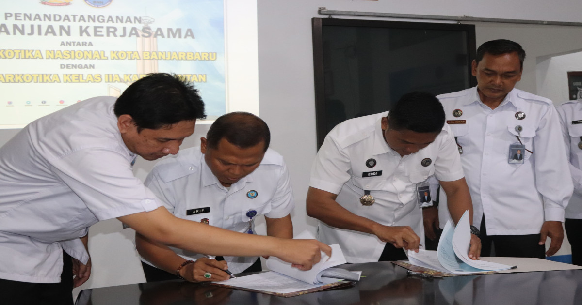 Sinergi Pemberantasan Narkoba, Lapas Narkotika Karang Intan dan BNNK Banjarbaru Teken Perjanjian Kerja Sama
